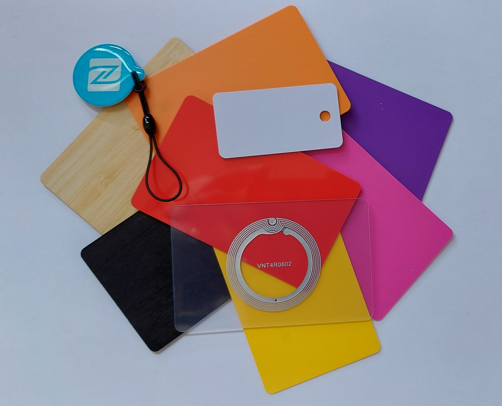 Collect of different coloured NFC Cards