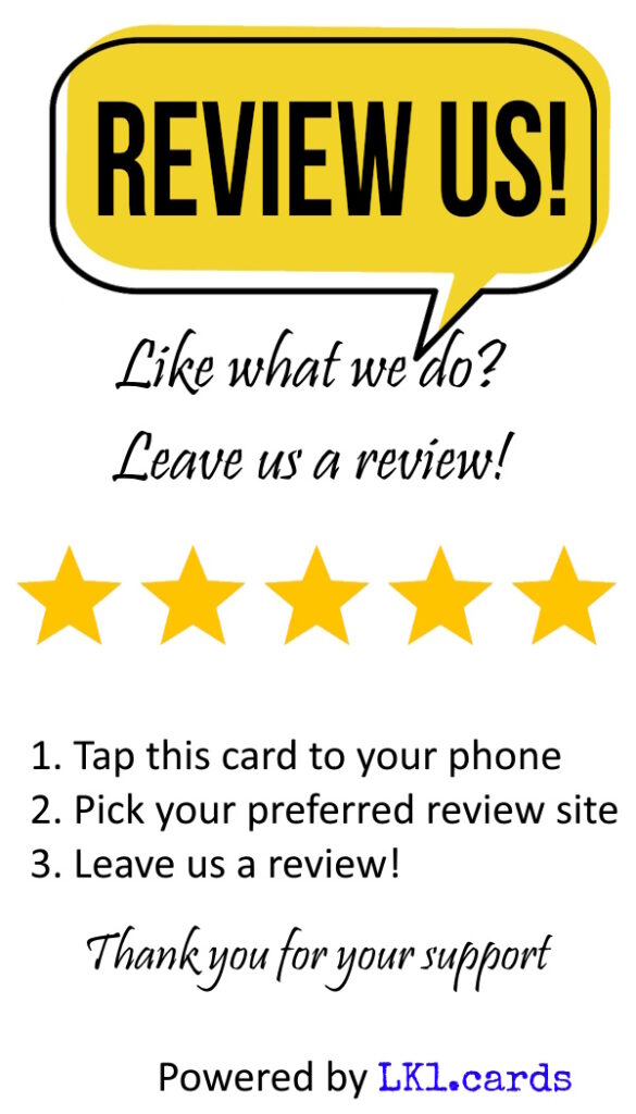 Single Unbranded NFC Review Card